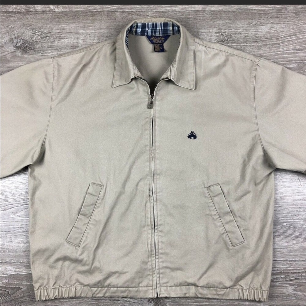 Brooks Brothers khaki bomber jacket